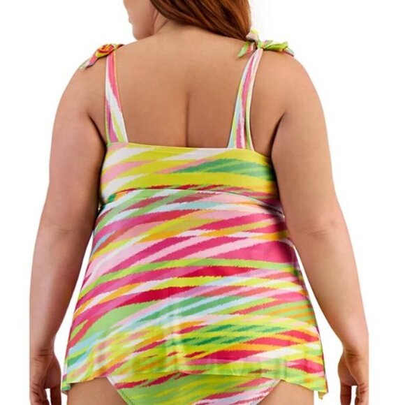 BECCA ETC |NWT Flowy Boho Plus Size Awaken Printed Tie-Strap Tankini Top - Picture 11 of 11